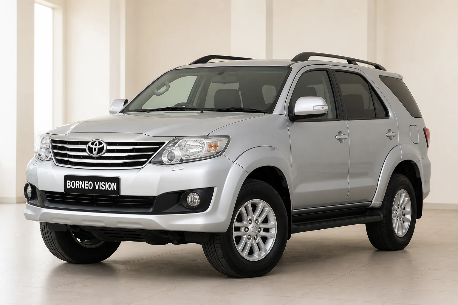 Toyota Fortuner An50 factory-state AI reference with BORNEO VISION plate