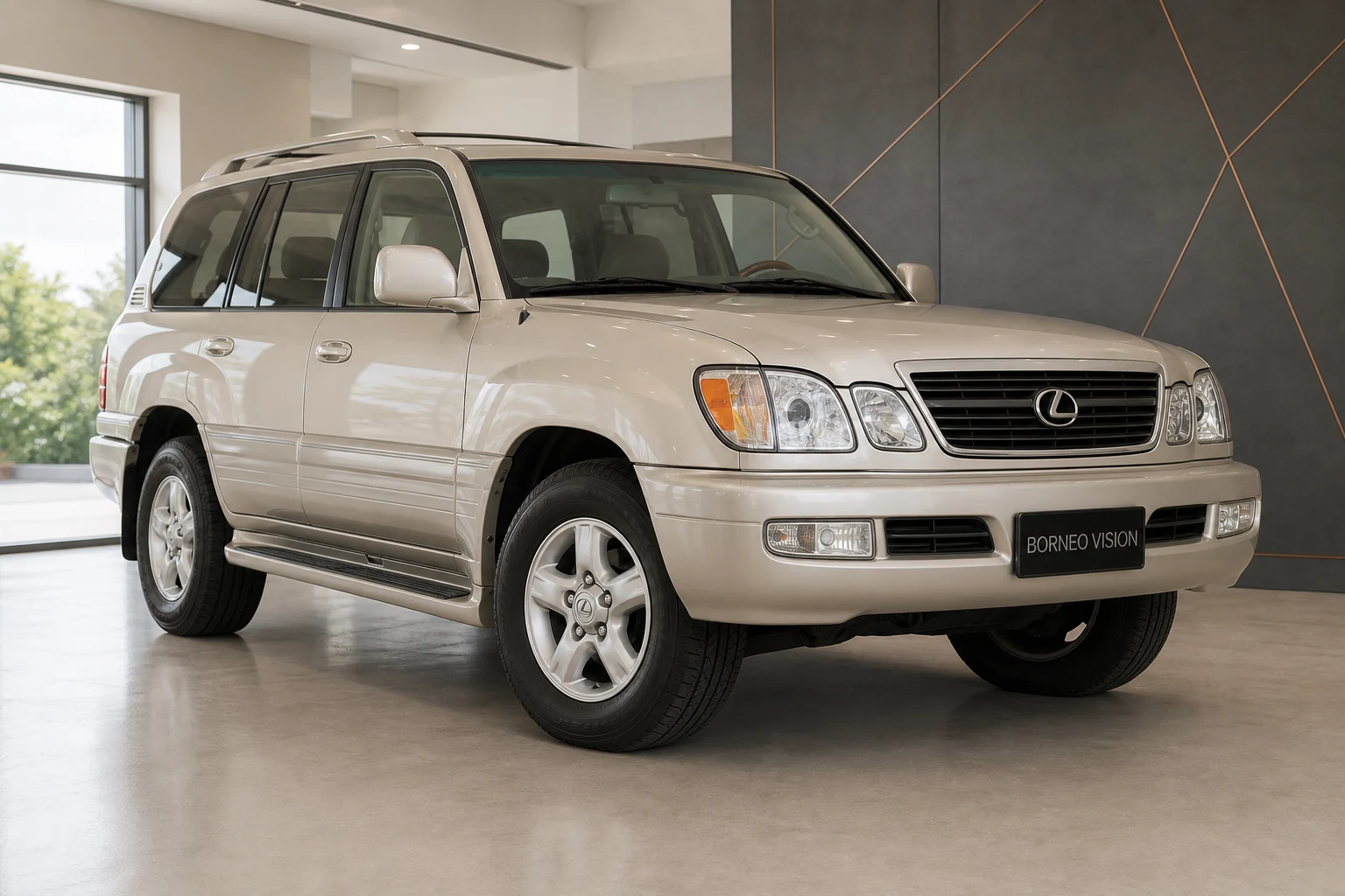 Lexus Lx Lx470 factory-state AI reference with BORNEO VISION plate
