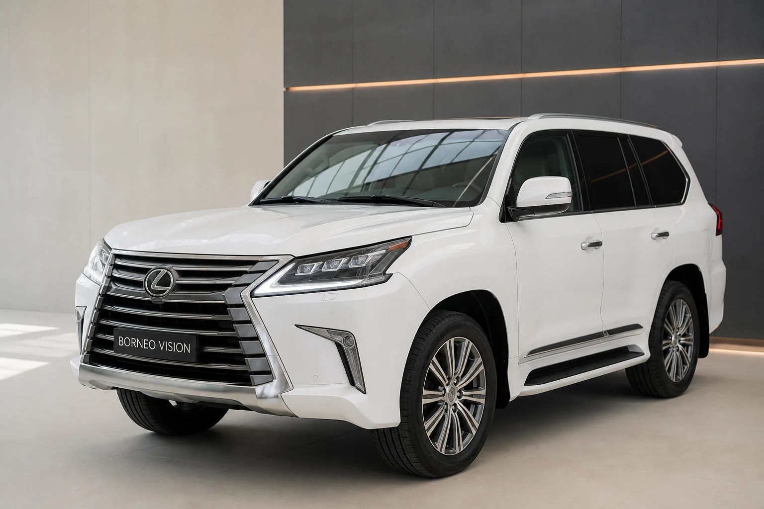 Lexus Lx Lx570 factory-state AI reference with BORNEO VISION plate