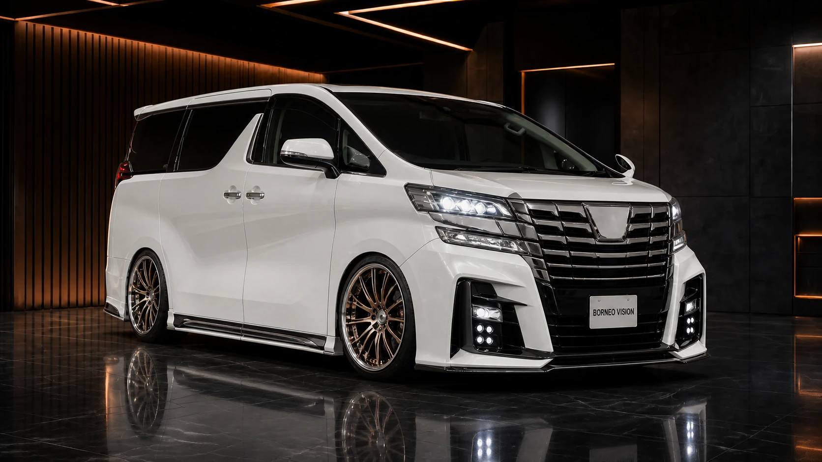Pearl White Toyota Alphard 30 pre-facelift Pure VIP GT full-bumper AI concept visual
