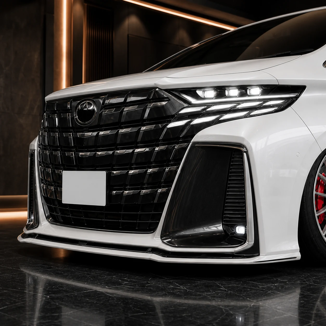 Toyota Alphard 40 Grand Executive replacement front bumper AI concept detail