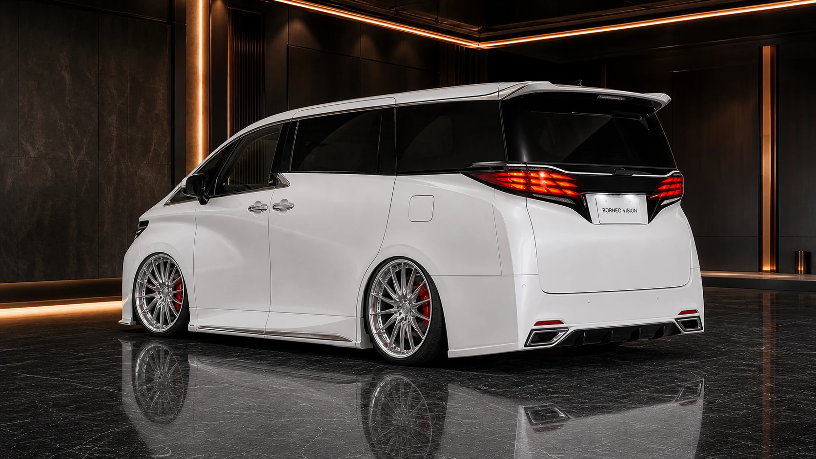Toyota Alphard 40 Grand Executive Full Bumper rear three-quarter AI concept visual
