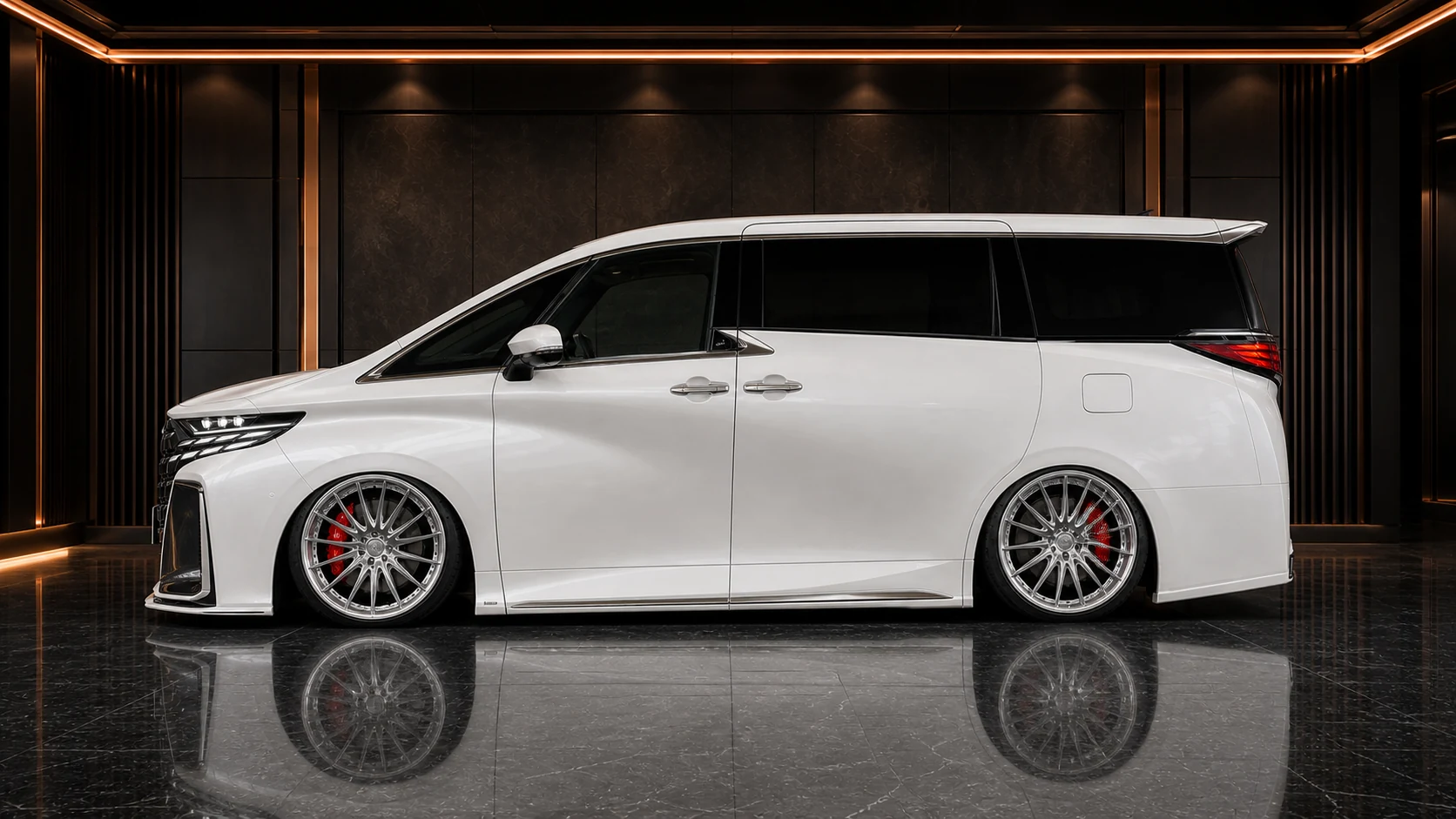 Toyota Alphard 40 Grand Executive Full Bumper side profile AI concept visual