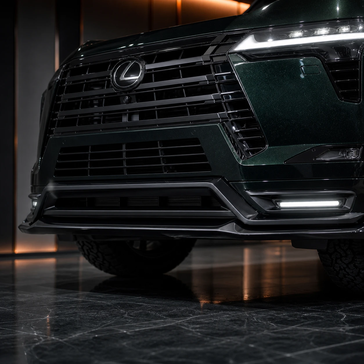 Lexus GX550 Version L Complete Wide Aero illuminated front spoiler AI concept detail