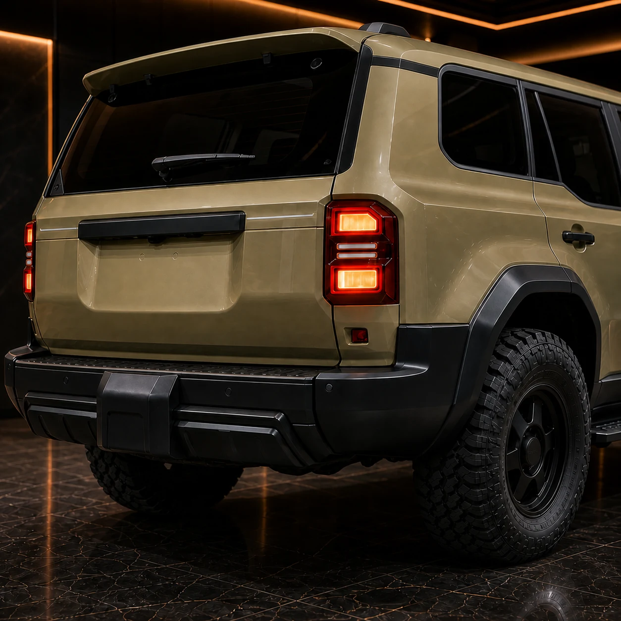 Toyota Land Cruiser 250 SPORT rear garnish and wing AI concept detail