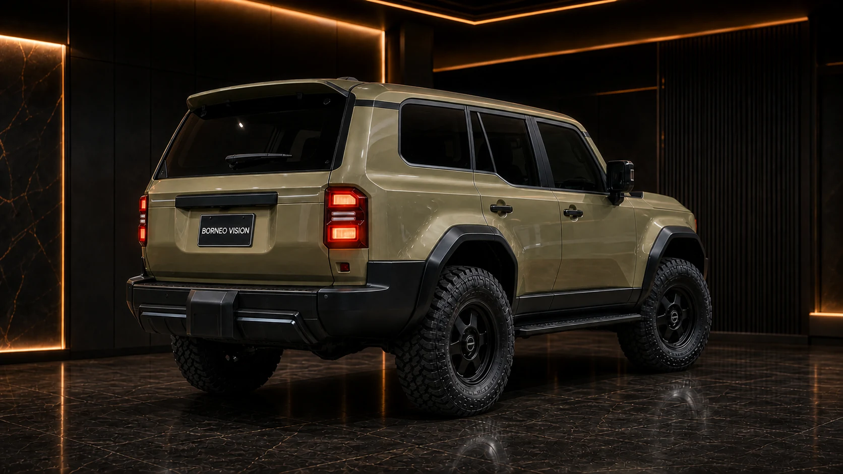 Toyota Land Cruiser 250 SPORT 20mm Wide Complete rear three-quarter AI concept visual