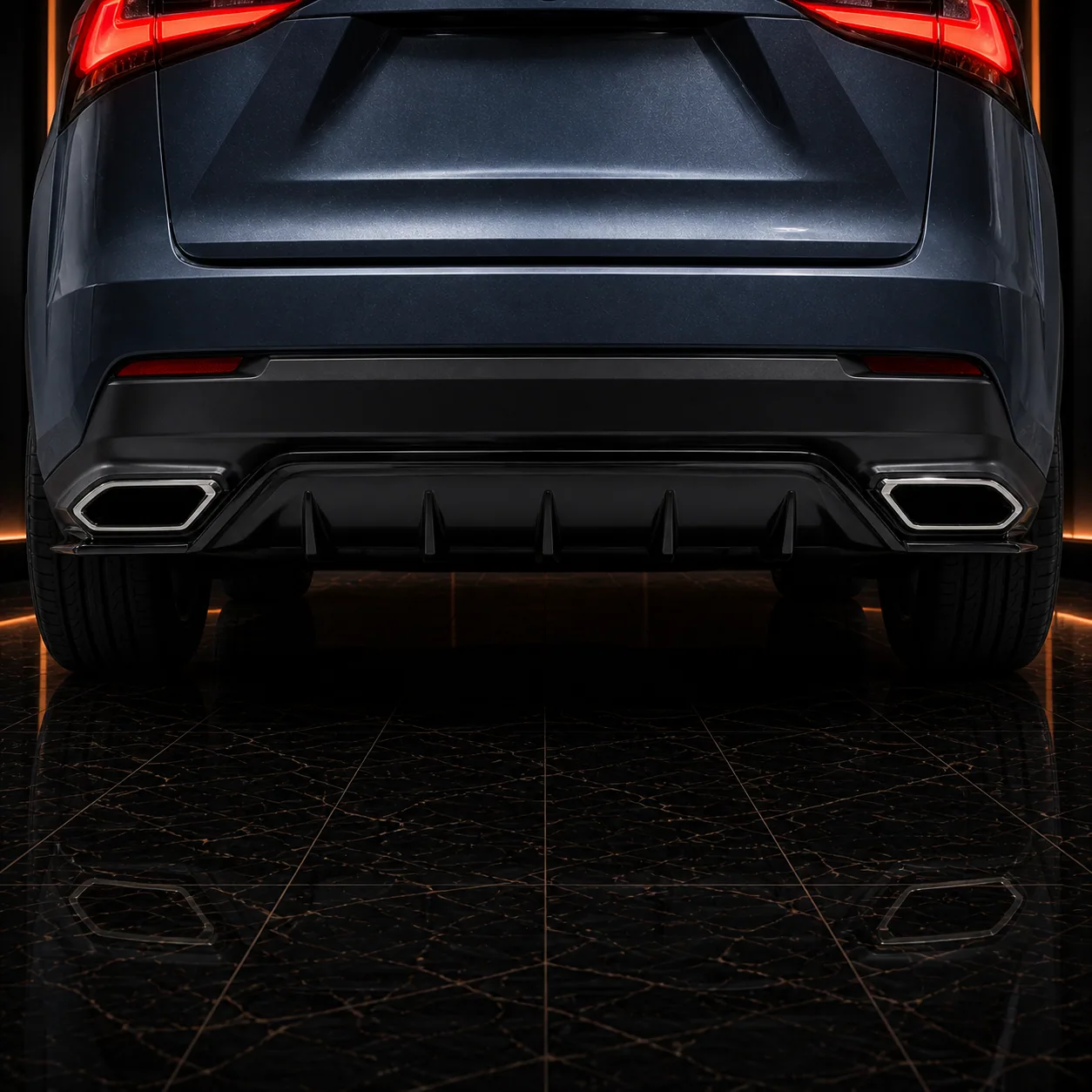 Lexus NX300 F SPORT rear diffuser and twin outlet AI concept detail