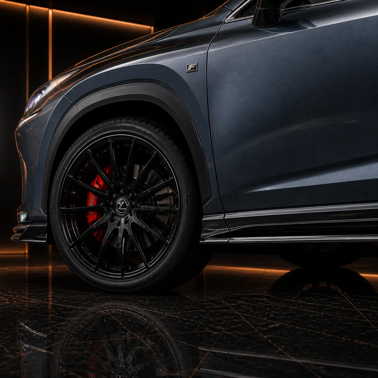 Lexus NX300 F SPORT wheel and side spoiler AI concept detail