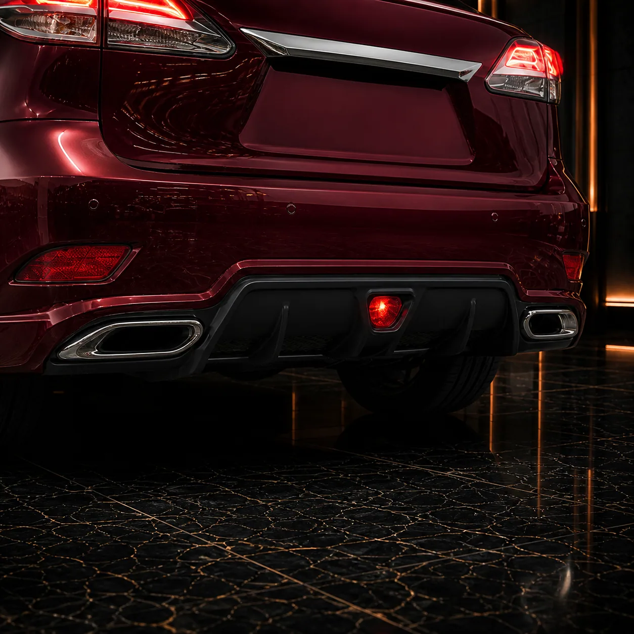 Lexus RX GT rear diffuser and twin outlet AI concept detail