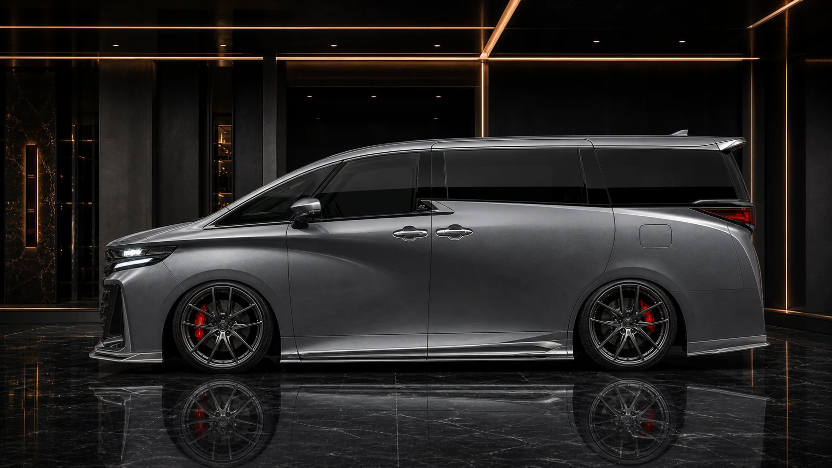 Toyota Vellfire 40 SPORT Complete Aero side profile AI concept visual