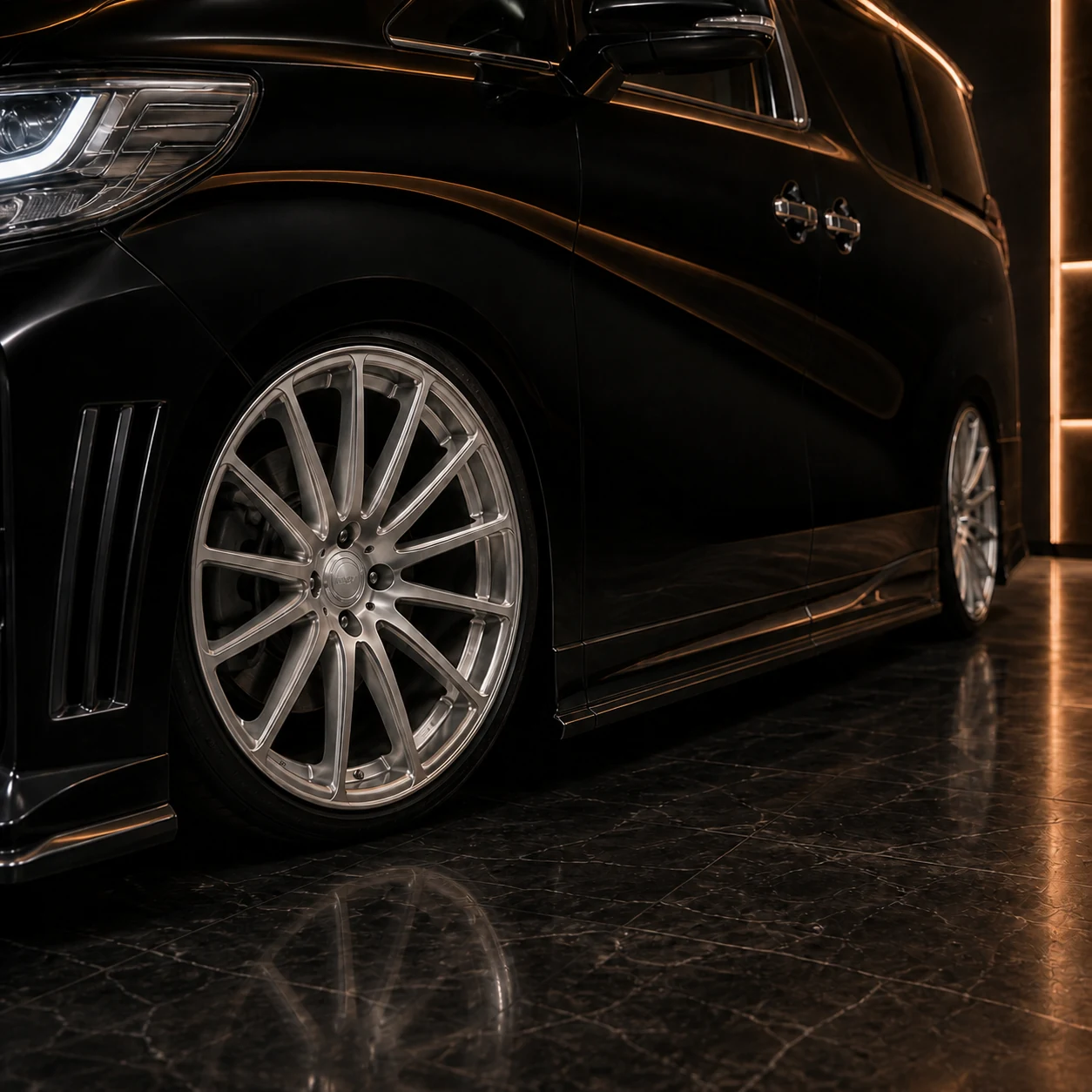 Sport Aero Bumper Type — Toyota Alphard 30 ALL (2015–2017) — wheel and side detail