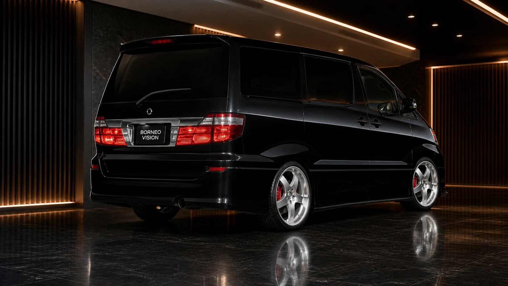 Sports Aero Front Spoiler — Toyota Alphard 10 MS/AS Pre-Facelift (2002–2005) — rear three-quarter