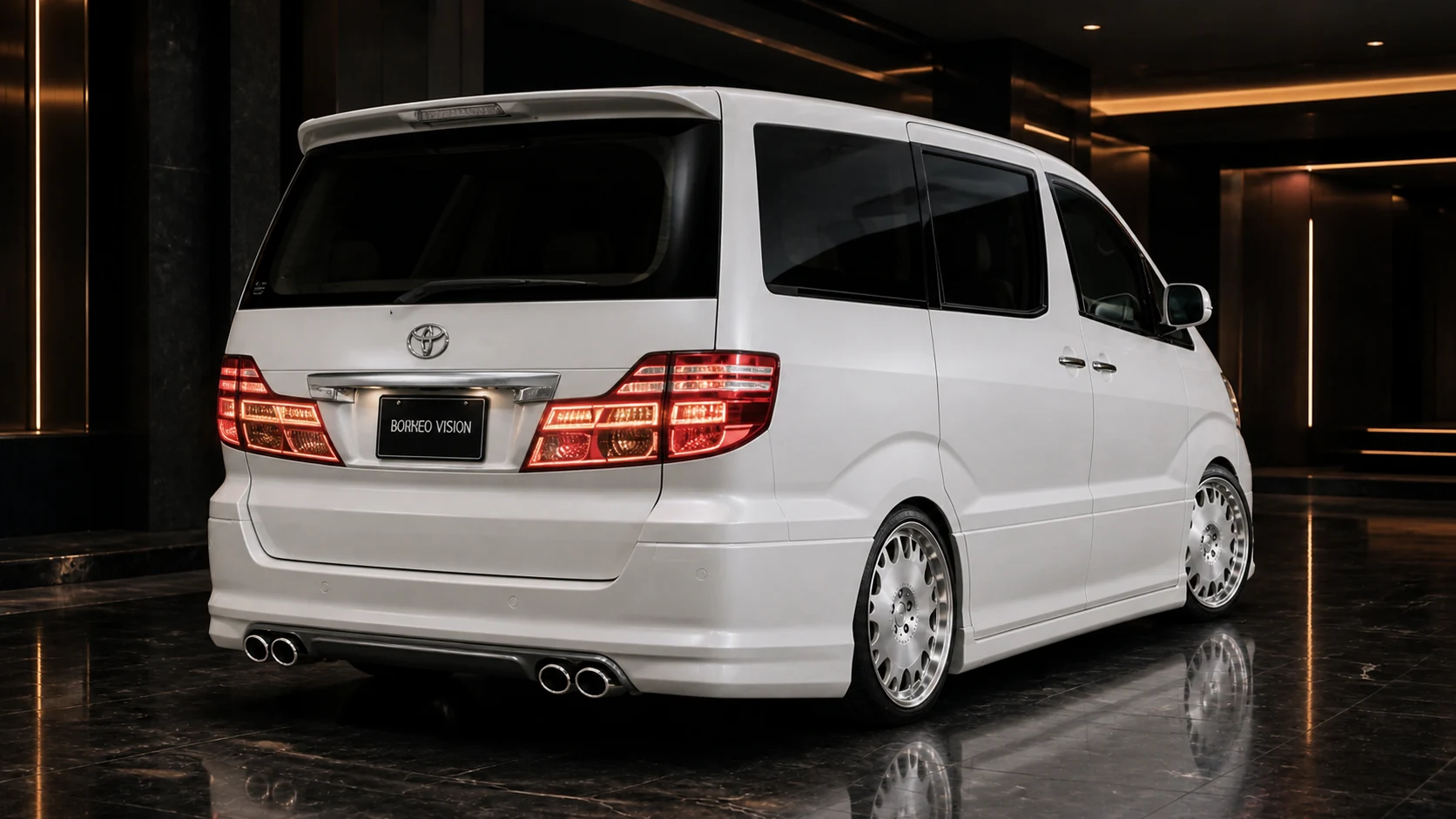 Executive Aero — Toyota Alphard 10 MZ/AZ/MX/AX Facelift (2005–2008) — rear three-quarter