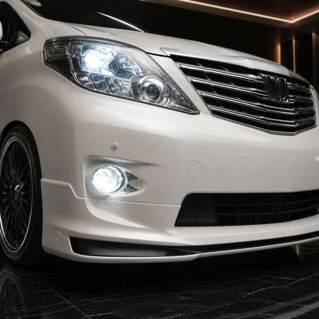 Executive Aero — Toyota Alphard 20 S Pre-Facelift (2008–2011) — front aero detail