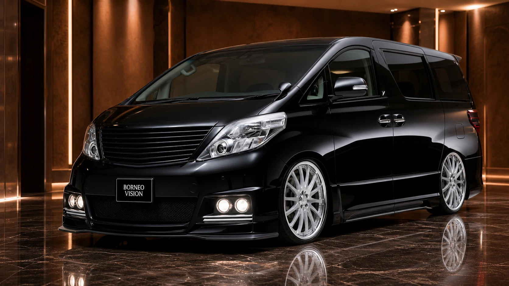 Sport Aero Black Edition FOG — Toyota Alphard 20 Pre-Facelift (2008–2011) — front three-quarter