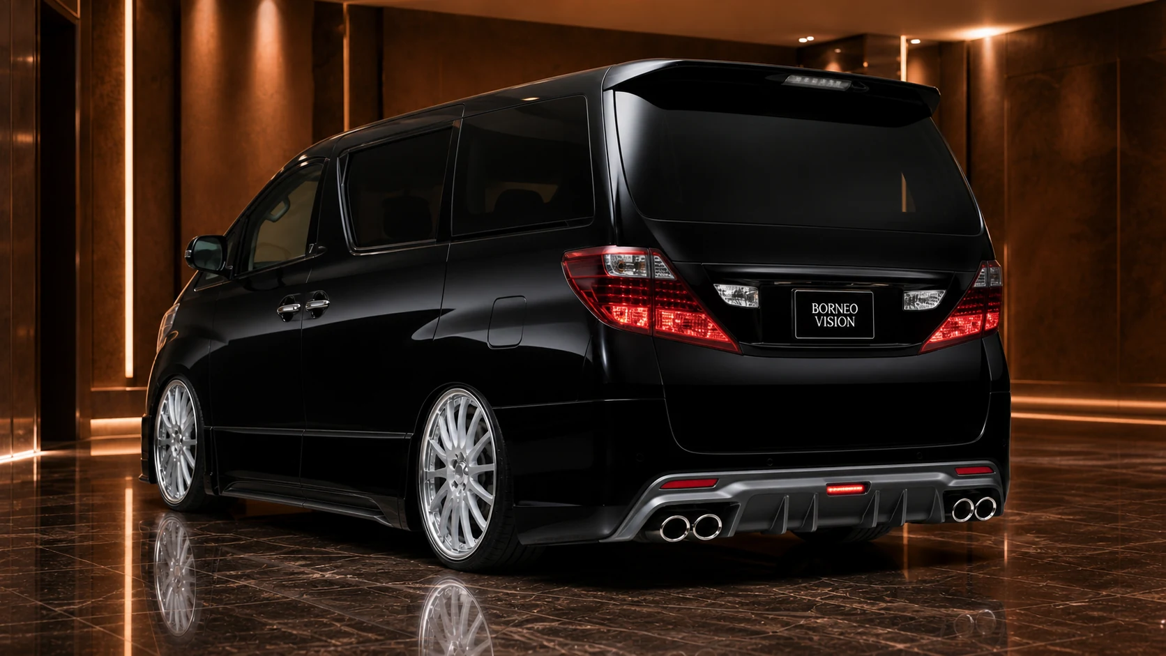 Sport Aero Black Edition FOG — Toyota Alphard 20 Pre-Facelift (2008–2011) — rear three-quarter