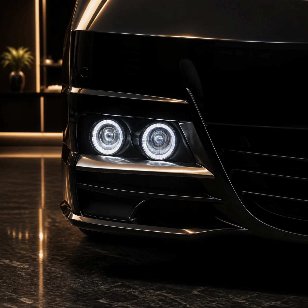 Sport Aero Black Edition FOG — Toyota Alphard 10 Facelift (2005–2008) — front aero detail