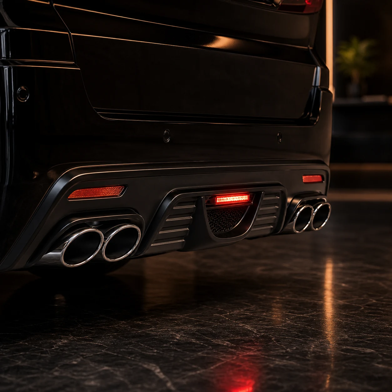 Sport Aero Black Edition FOG — Toyota Alphard 10 Facelift (2005–2008) — rear aero detail