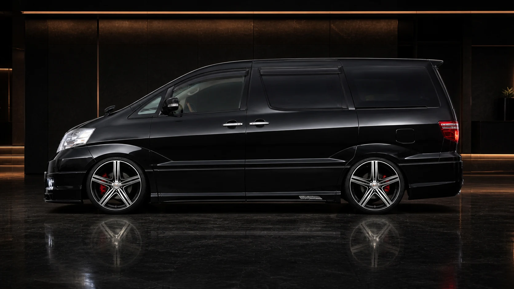Sport Aero Black Edition FOG — Toyota Alphard 10 Facelift (2005–2008) — side profile