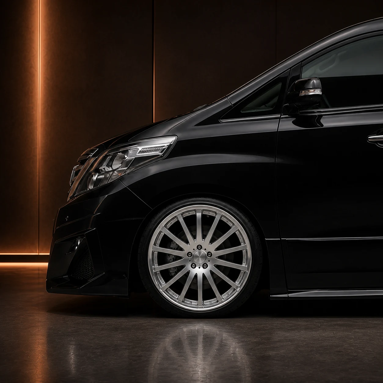 Sport Aero Black Edition Combination — Toyota Alphard 20 (2011–2015) — wheel and side detail