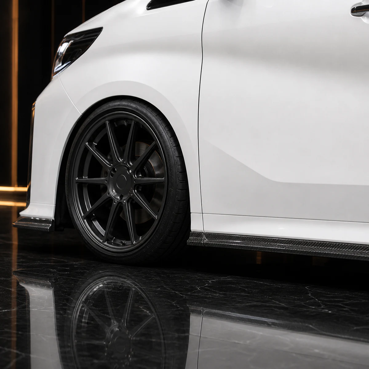 Toyota Alphard 30 CFRP side under and wheel AI concept detail