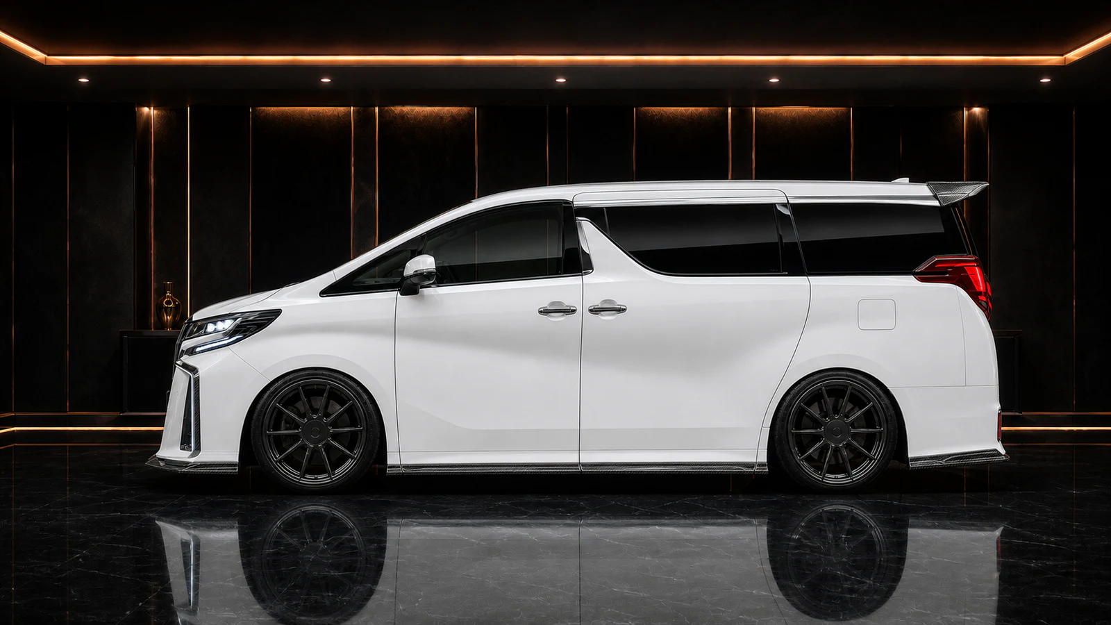 Toyota Alphard 30 Aero Body CFRP sports complete side AI concept visual