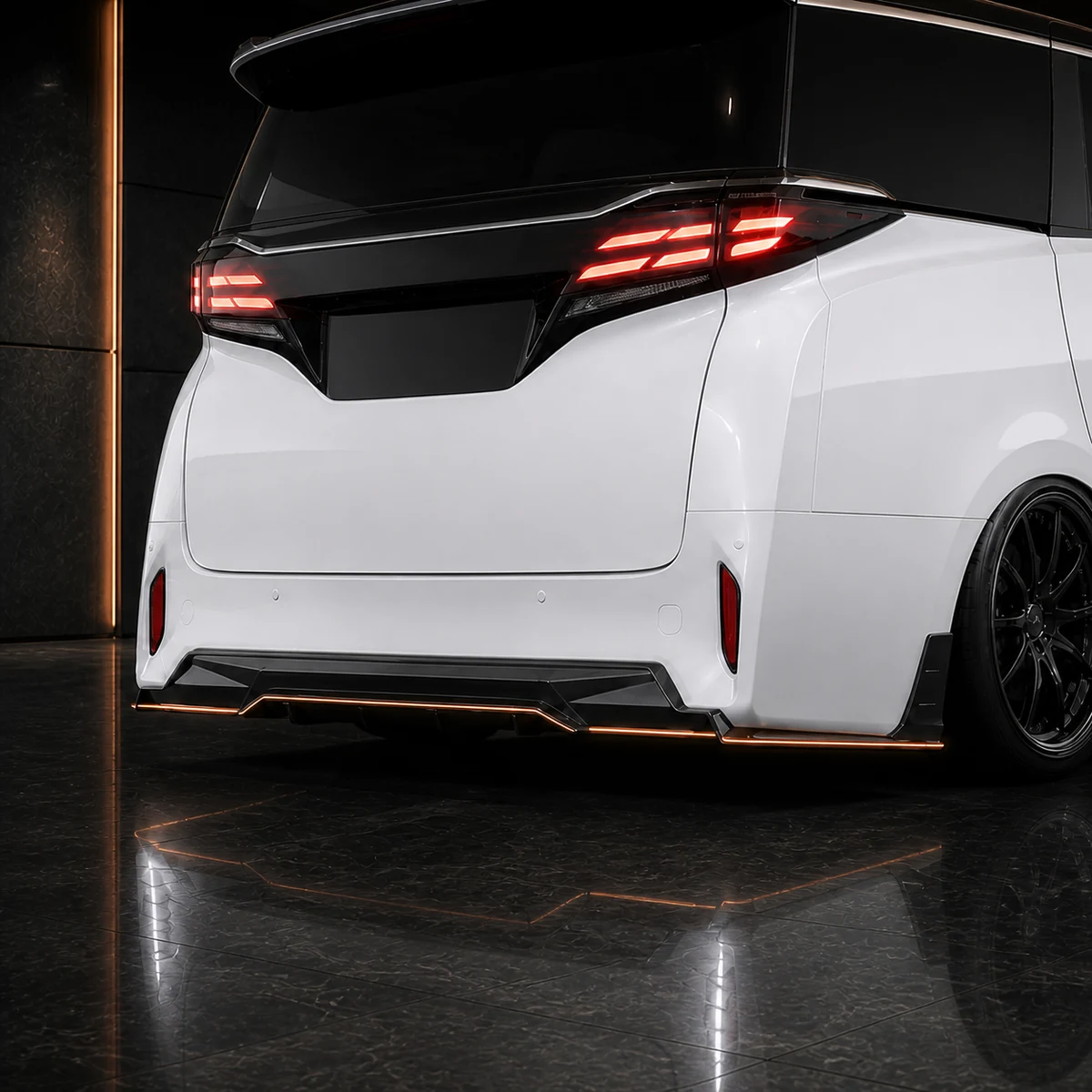 Toyota Alphard 40 three-piece rear diffuser AI concept detail