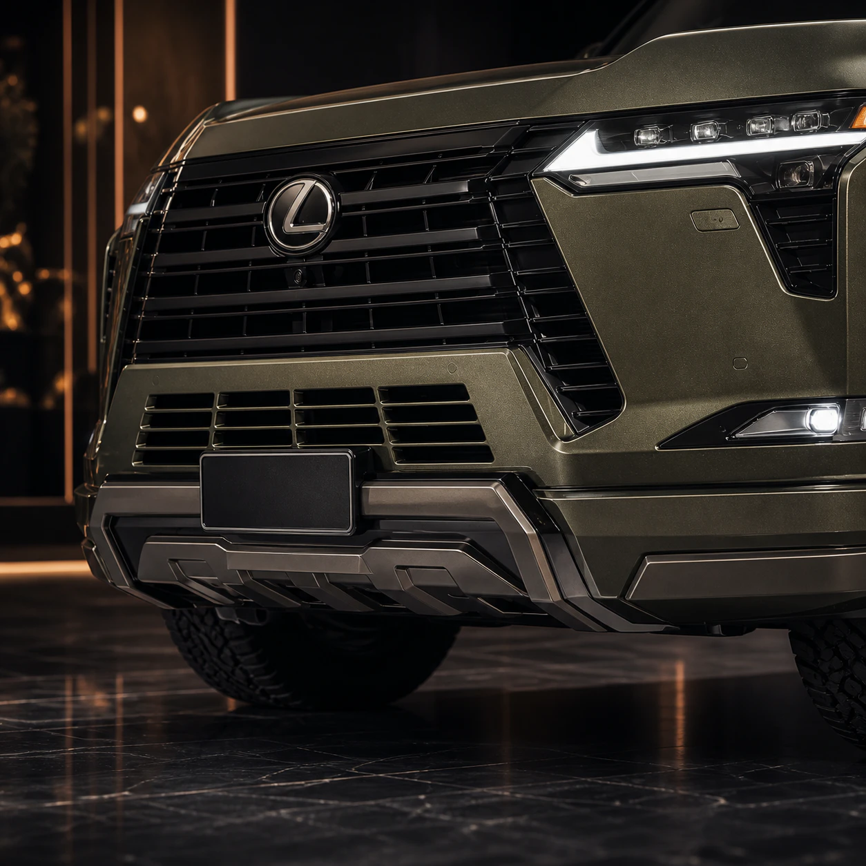 Lexus GX550 front protector and plate-base AI concept detail