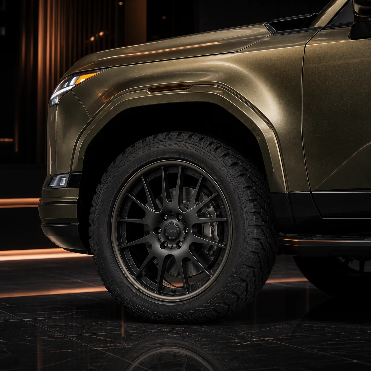 Lexus GX550 overfender wheel and side-step AI concept detail