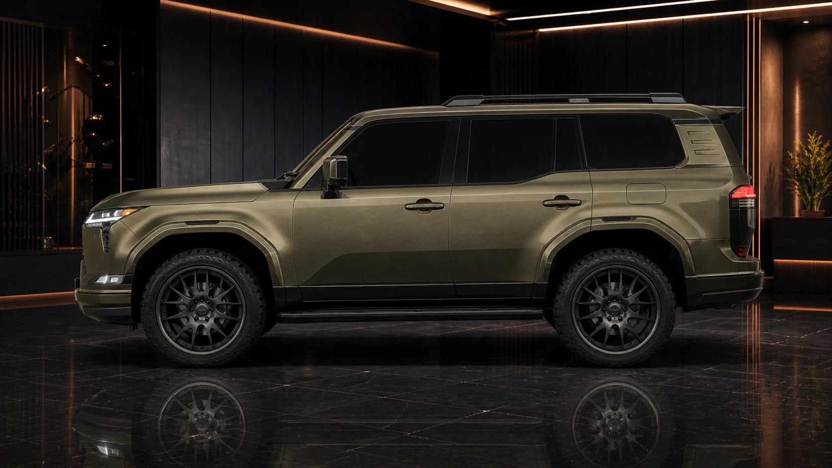 Lexus GX550 Overtrail Armor Complete side AI concept visual