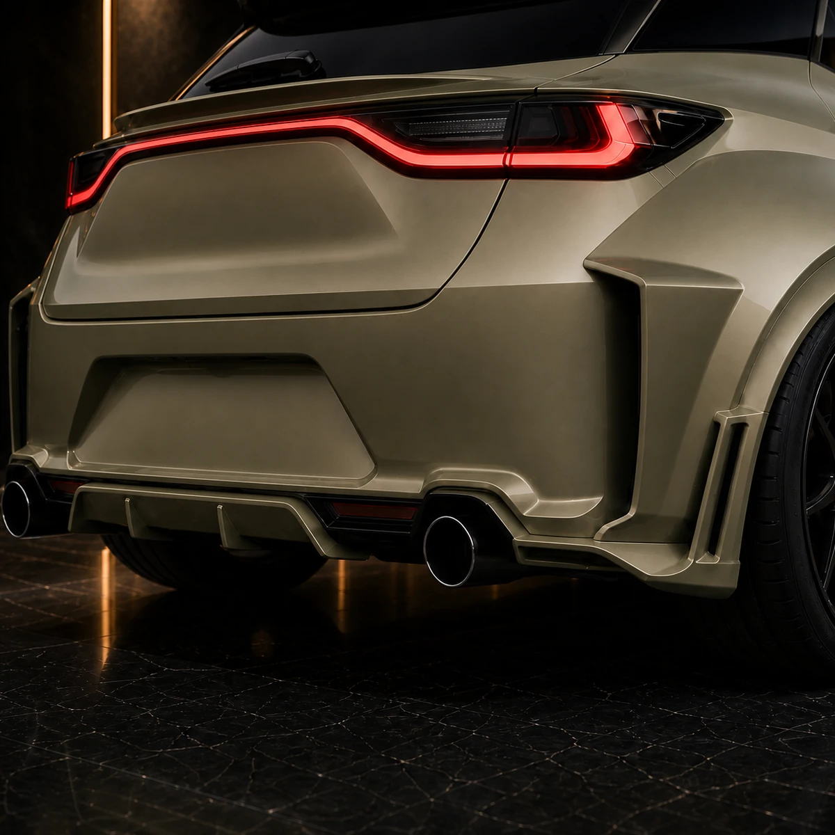 Lexus LBX Morizo RR GT rear diffuser and extreme rear-fender AI concept detail