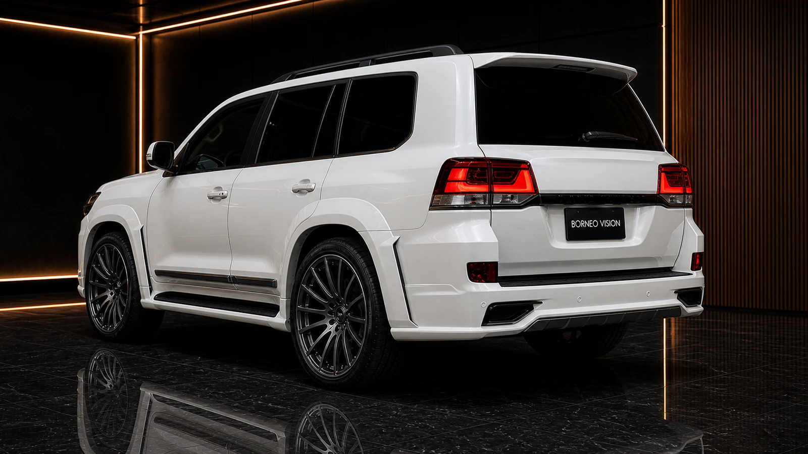 Toyota Land Cruiser 200 ZX urban wide complete rear AI concept visual