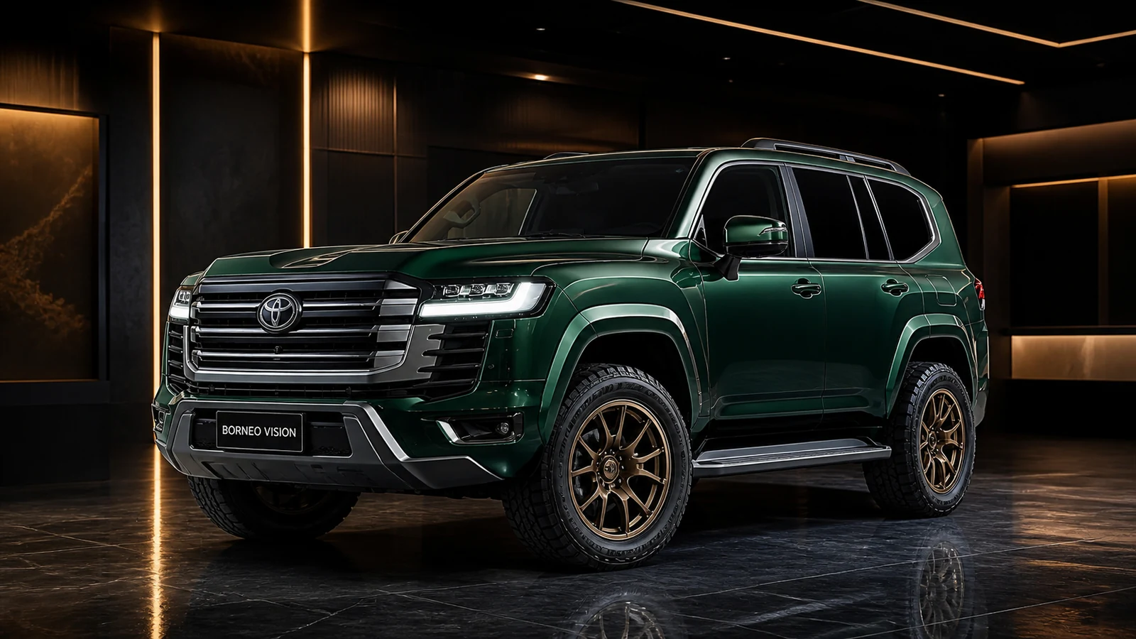 Toyota Land Cruiser 300 ZX Overland Complete tow-hitch front AI concept visual