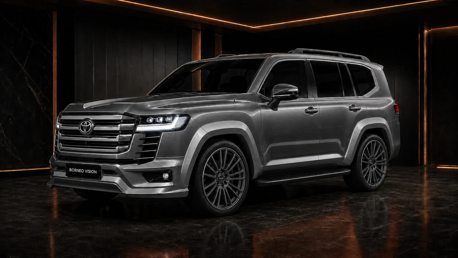 Titanium Grey Land Cruiser 300 ZX Urban plus 30 mm complete non-hitch AI concept visual