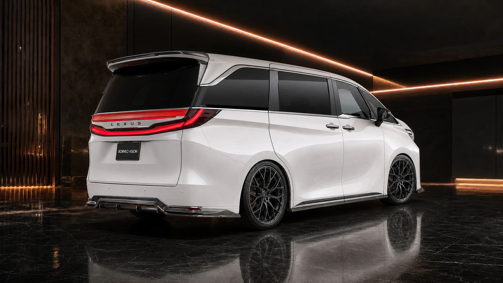Lexus LM500h CFRP Executive Complete rear AI concept visual