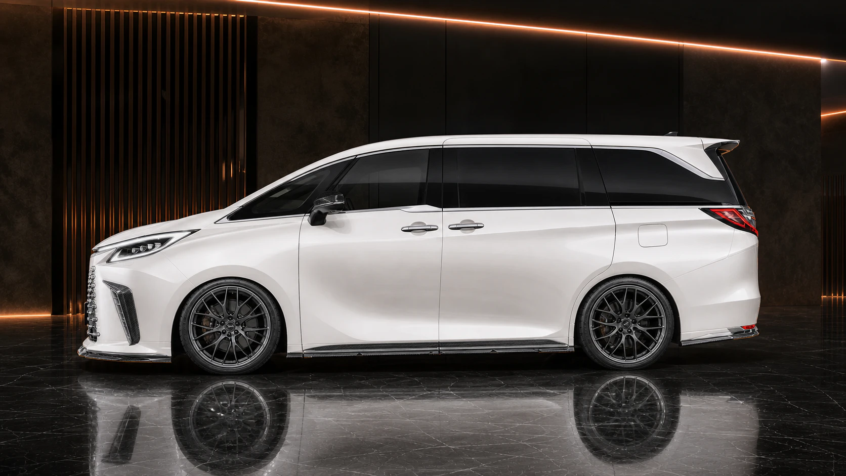 Lexus LM500h CFRP Executive Complete side AI concept visual