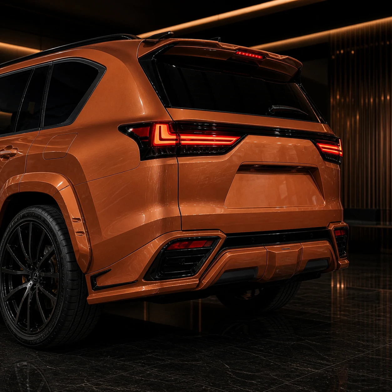 Black Label Complete Widebody +50 — Lexus LX600/700h Standard/Executive — rear aero detail