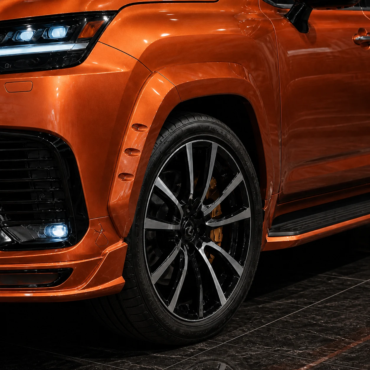 Black Label Complete Widebody +50 — Lexus LX600/700h Standard/Executive — wheel and side detail