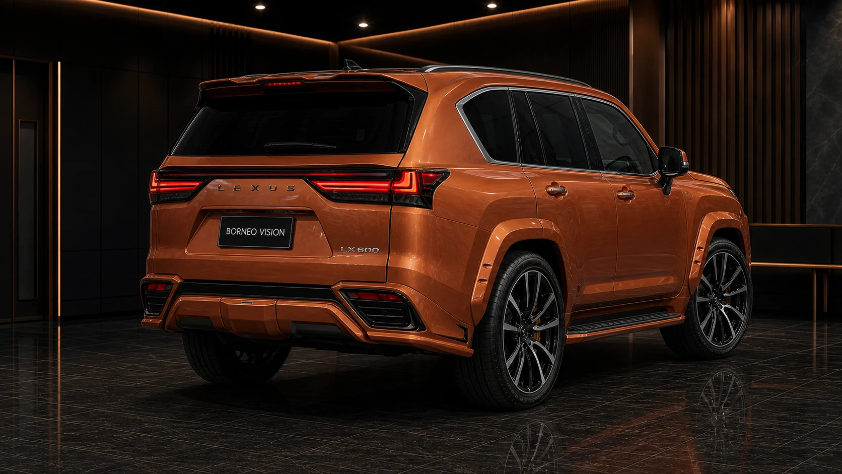 Black Label Complete Widebody +50 — Lexus LX600/700h Standard/Executive — rear three-quarter