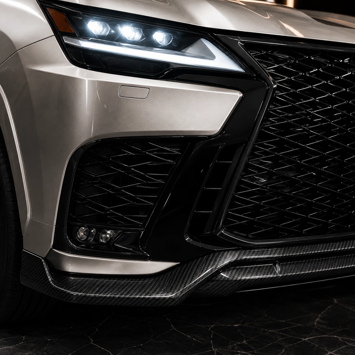 Lexus LX F SPORT mesh bumper partial-carbon front half AI concept detail