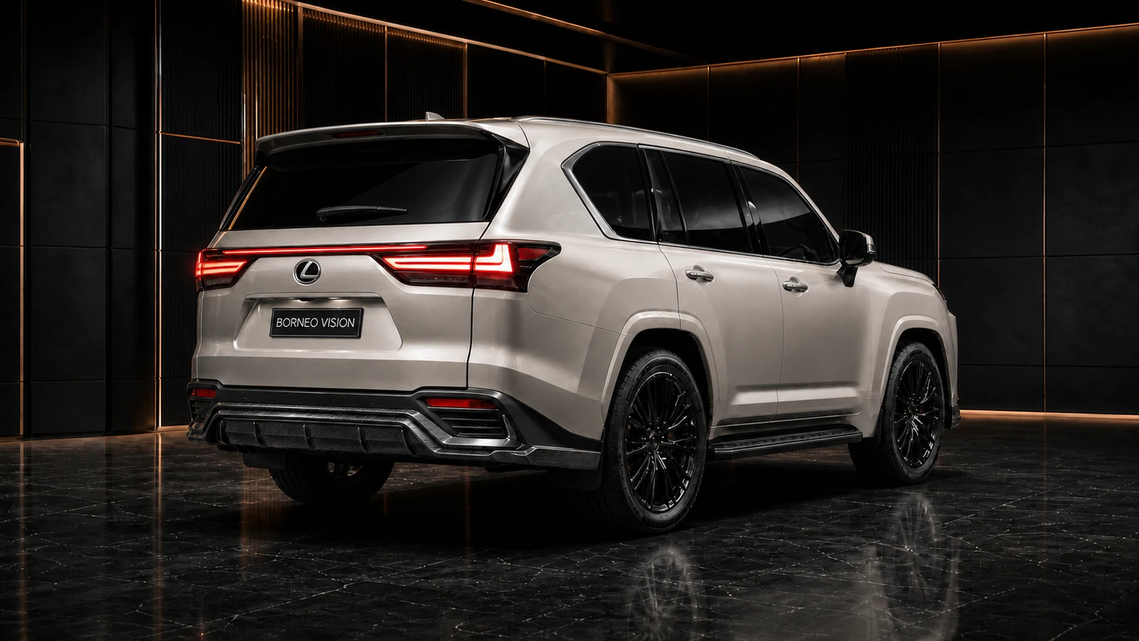 Lexus LX600 LX700h F SPORT factory-width partial-carbon five-piece rear AI concept visual