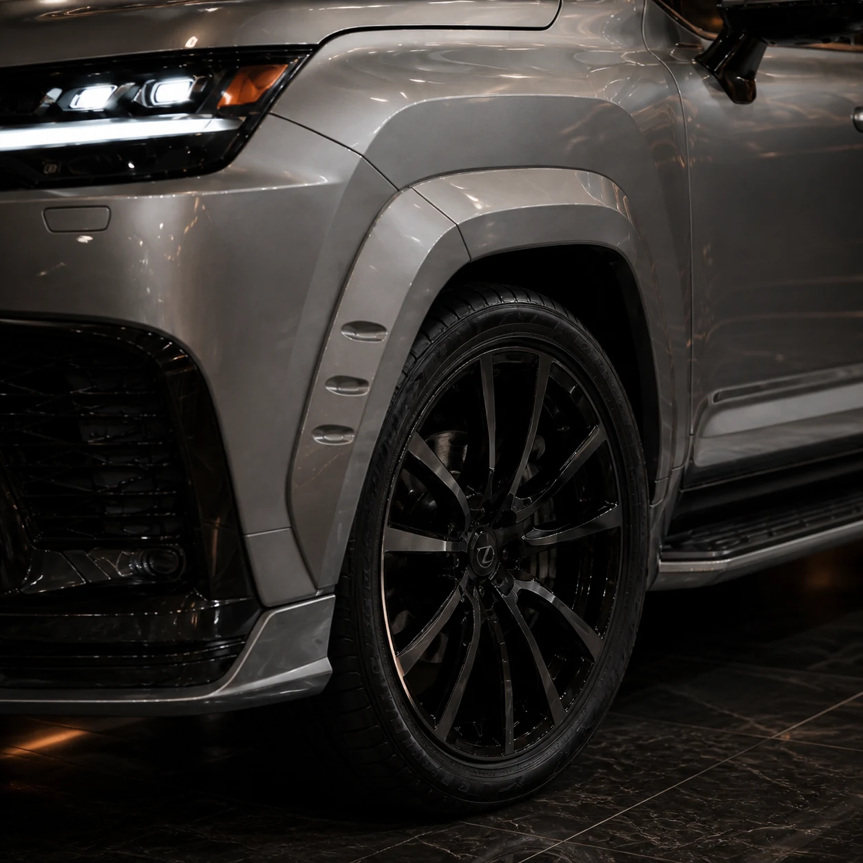 Black Label Complete Widebody +50 — Lexus LX600/700h F SPORT — wheel and side detail