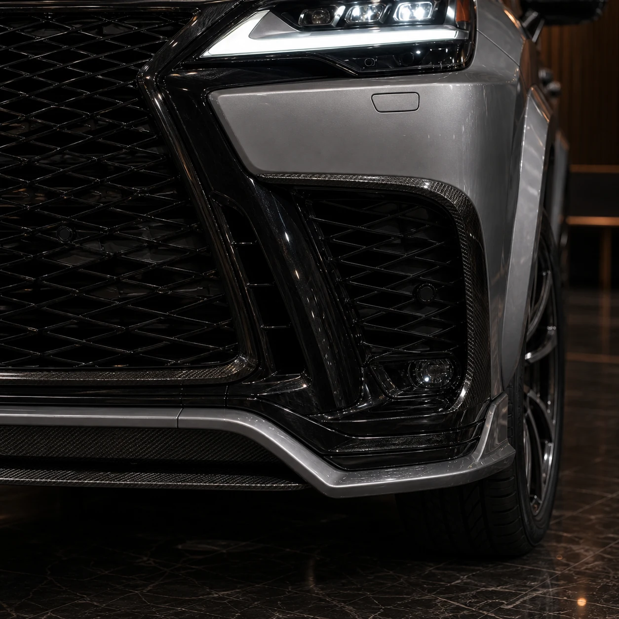 Black Label Refined Widebody +30 — Lexus LX600/700h F SPORT — front aero detail