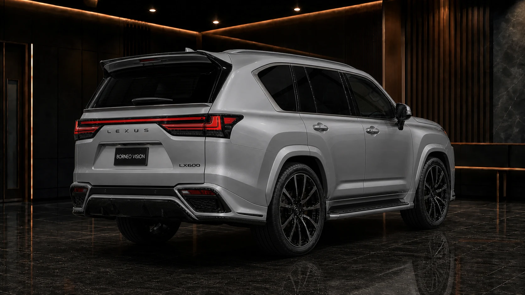 Black Label Refined Widebody +30 — Lexus LX600/700h F SPORT — rear three-quarter