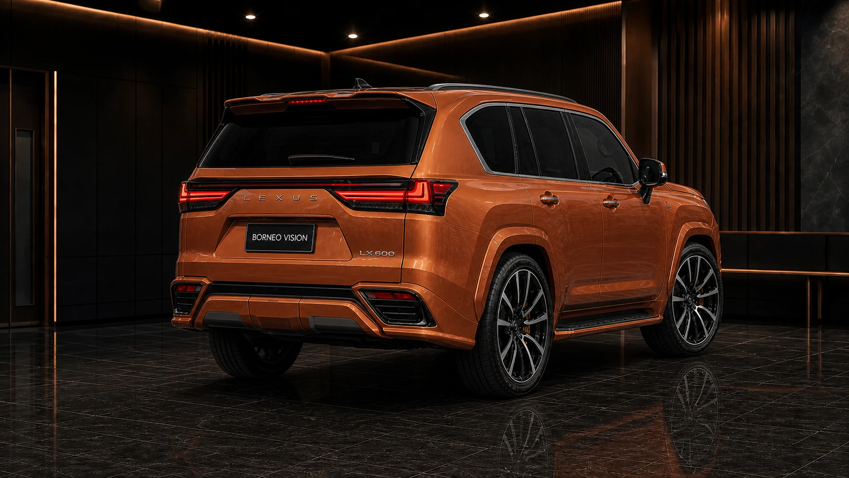 Black Label Refined Widebody +30 — Lexus LX600/700h Standard/Executive — rear three-quarter