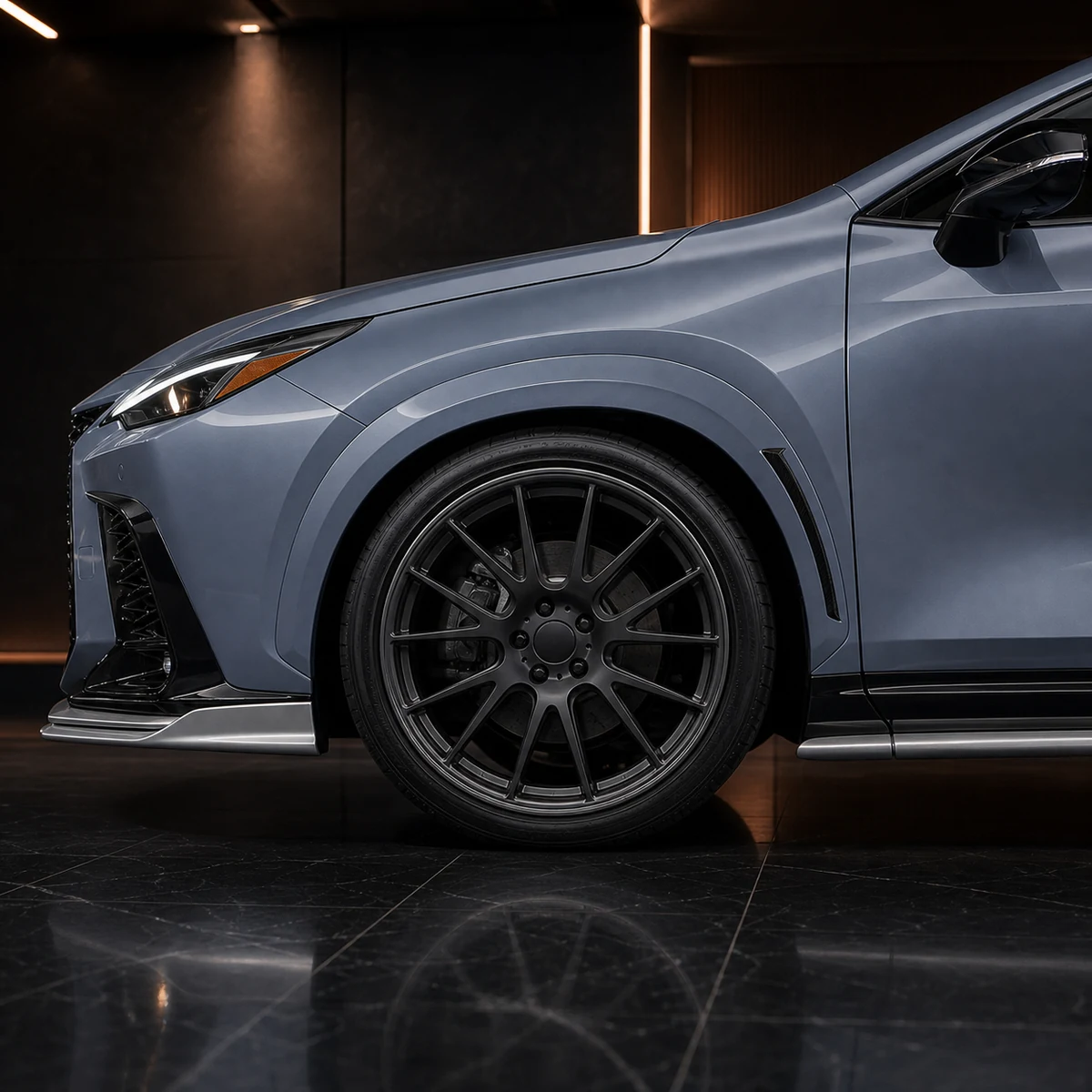 Lexus NX F SPORT overfender and side under AI concept detail