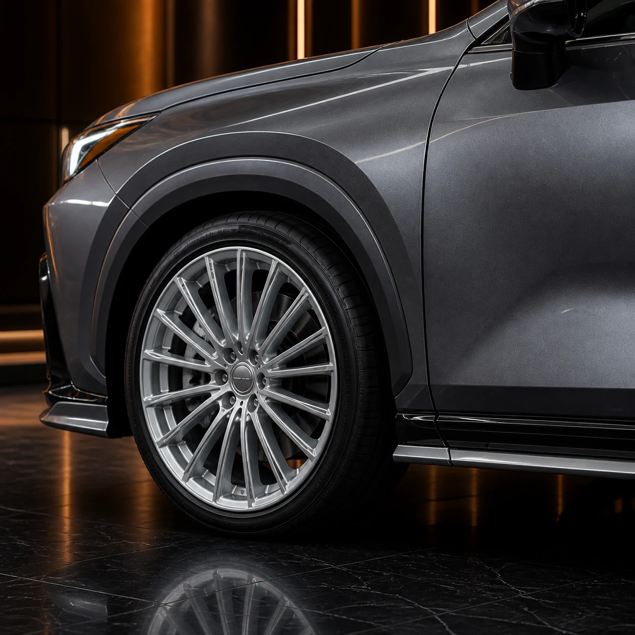 Lexus NX Version L genuine dark factory arch and side under spoiler AI concept detail