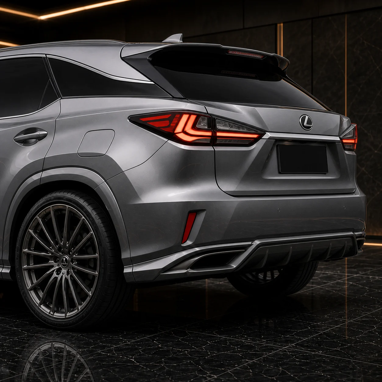 Lexus RX300 rear under, gate spoiler and mild rear arch AI concept detail
