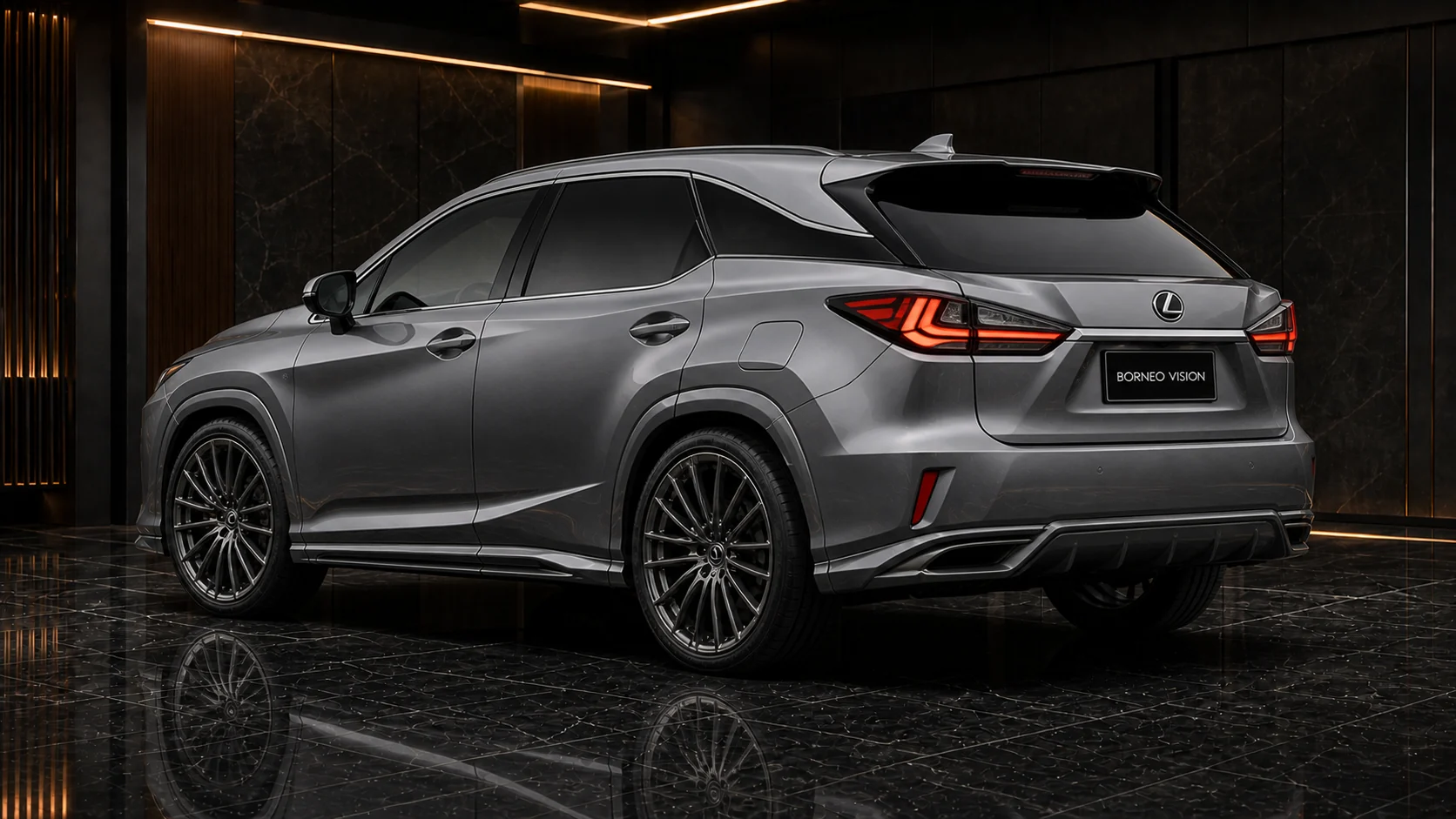 Titanium Grey Lexus RX300 F SPORT mild-arch complete rear AI concept visual