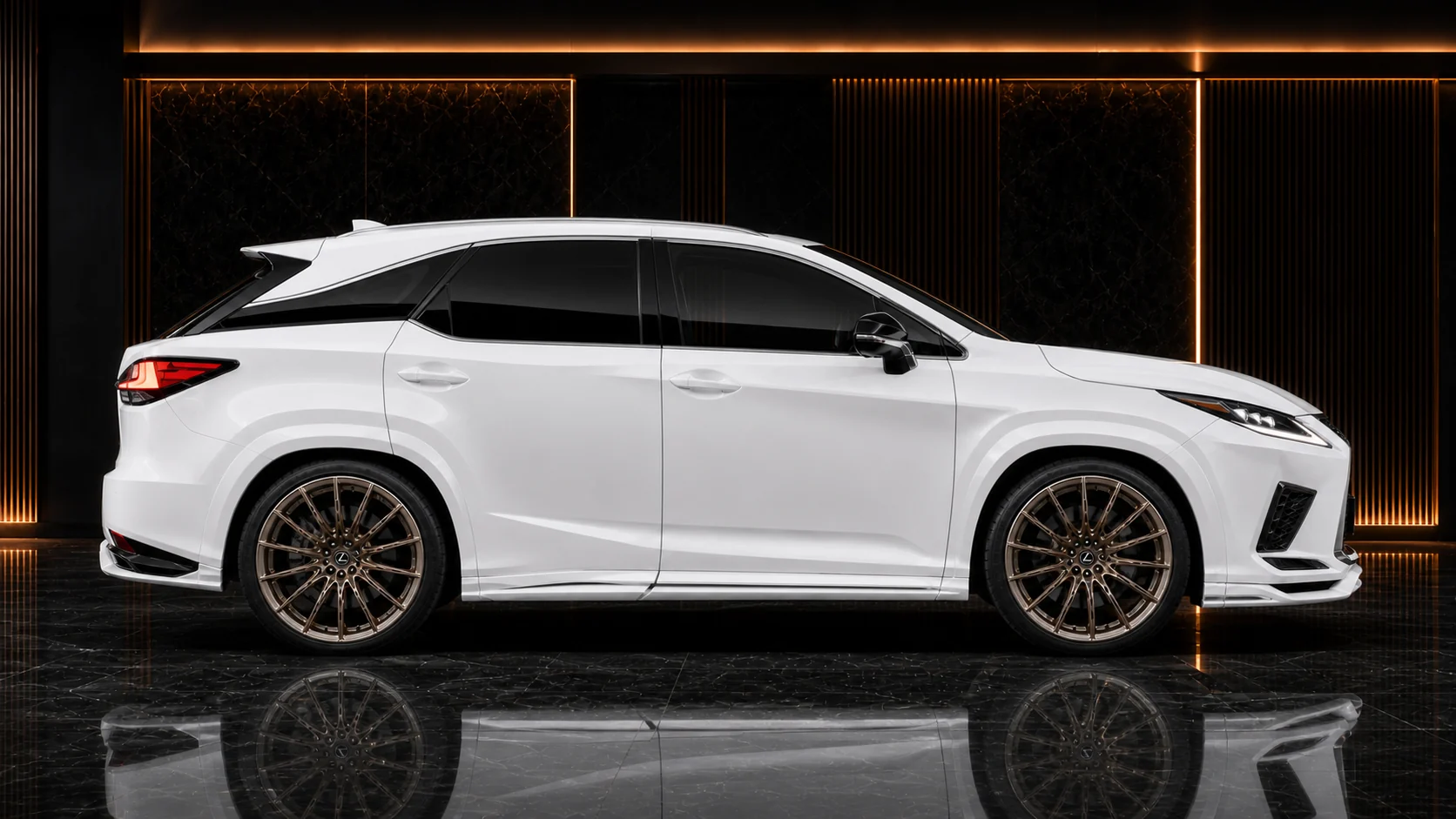 Pearl White Lexus RX450h F SPORT 30 mm wide complete side AI concept visual